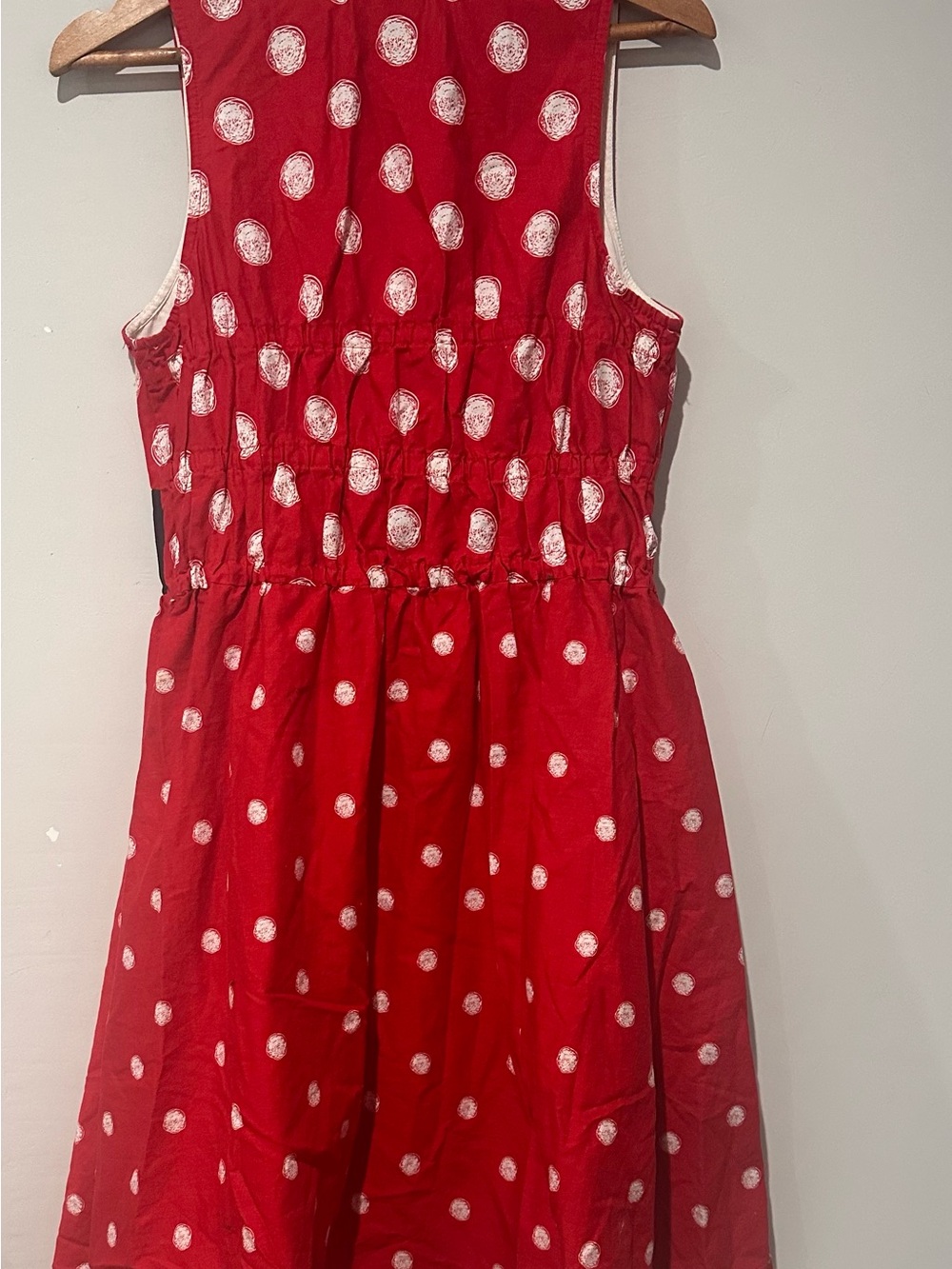 Disney Red Polka Dot Midi Dress with Black Bow Waist - Picture 5 of 5
